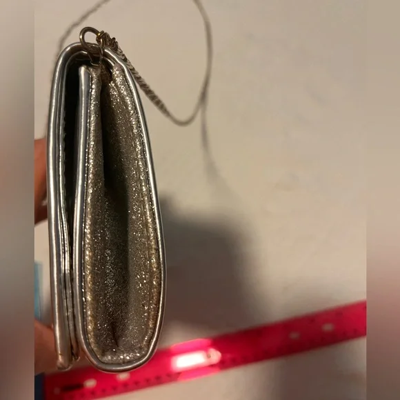 Sold…Aldo beautiful silver clutch or crossbody purse - Picture 7 of 16